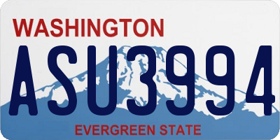 WA license plate ASU3994