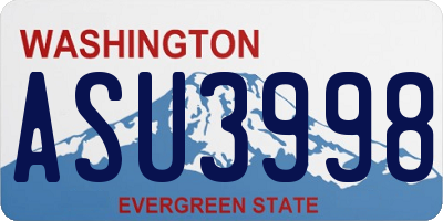 WA license plate ASU3998
