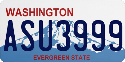 WA license plate ASU3999