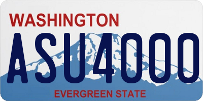 WA license plate ASU4000