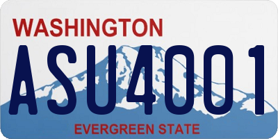 WA license plate ASU4001