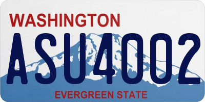 WA license plate ASU4002