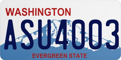 WA license plate ASU4003