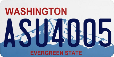 WA license plate ASU4005