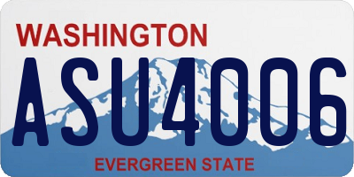 WA license plate ASU4006