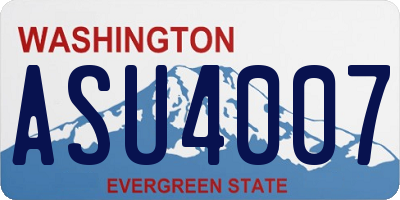 WA license plate ASU4007