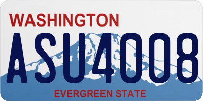 WA license plate ASU4008
