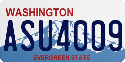 WA license plate ASU4009