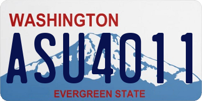 WA license plate ASU4011