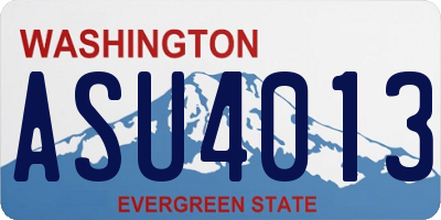 WA license plate ASU4013