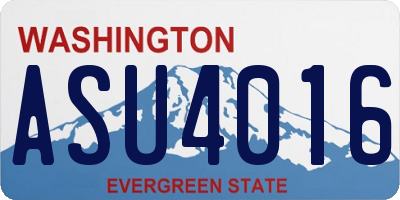 WA license plate ASU4016