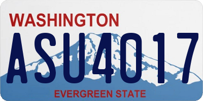WA license plate ASU4017