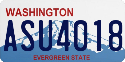 WA license plate ASU4018