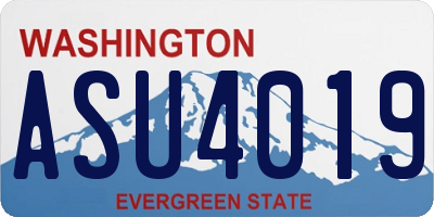 WA license plate ASU4019