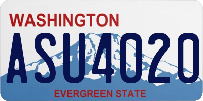WA license plate ASU4020