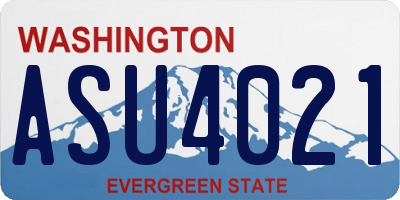 WA license plate ASU4021