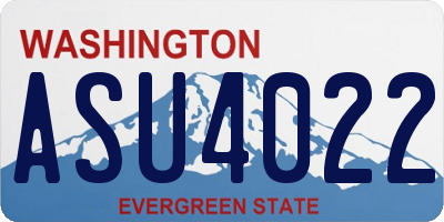 WA license plate ASU4022