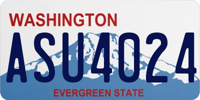 WA license plate ASU4024