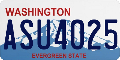 WA license plate ASU4025