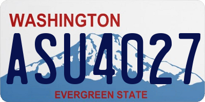WA license plate ASU4027