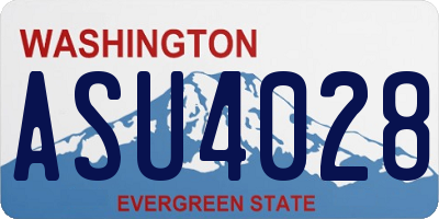 WA license plate ASU4028