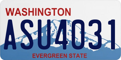WA license plate ASU4031