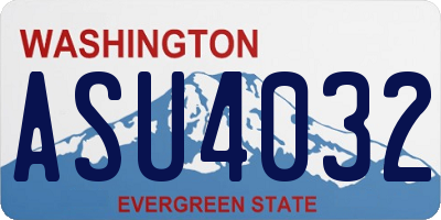 WA license plate ASU4032