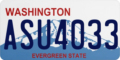 WA license plate ASU4033