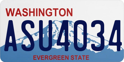 WA license plate ASU4034