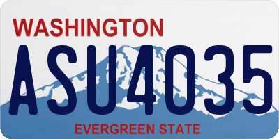 WA license plate ASU4035