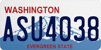 WA license plate ASU4038