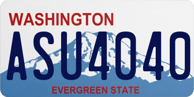 WA license plate ASU4040