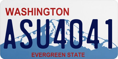 WA license plate ASU4041