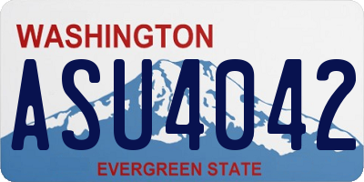 WA license plate ASU4042