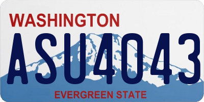 WA license plate ASU4043