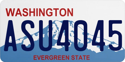 WA license plate ASU4045