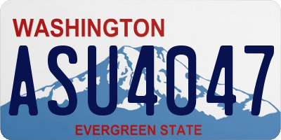 WA license plate ASU4047