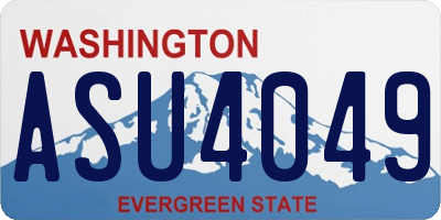 WA license plate ASU4049