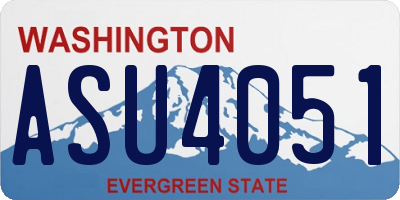 WA license plate ASU4051