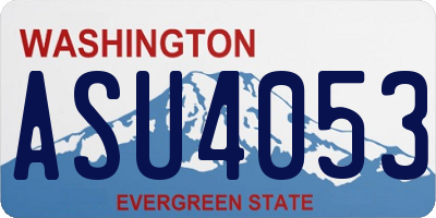WA license plate ASU4053