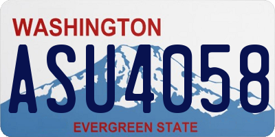 WA license plate ASU4058