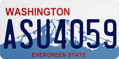 WA license plate ASU4059
