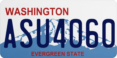WA license plate ASU4060