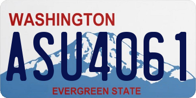 WA license plate ASU4061