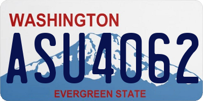 WA license plate ASU4062