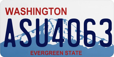 WA license plate ASU4063