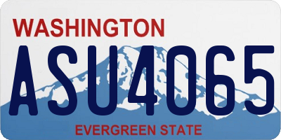 WA license plate ASU4065