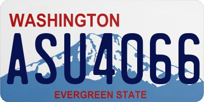 WA license plate ASU4066