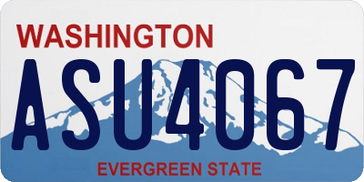 WA license plate ASU4067