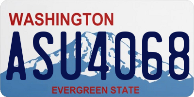 WA license plate ASU4068